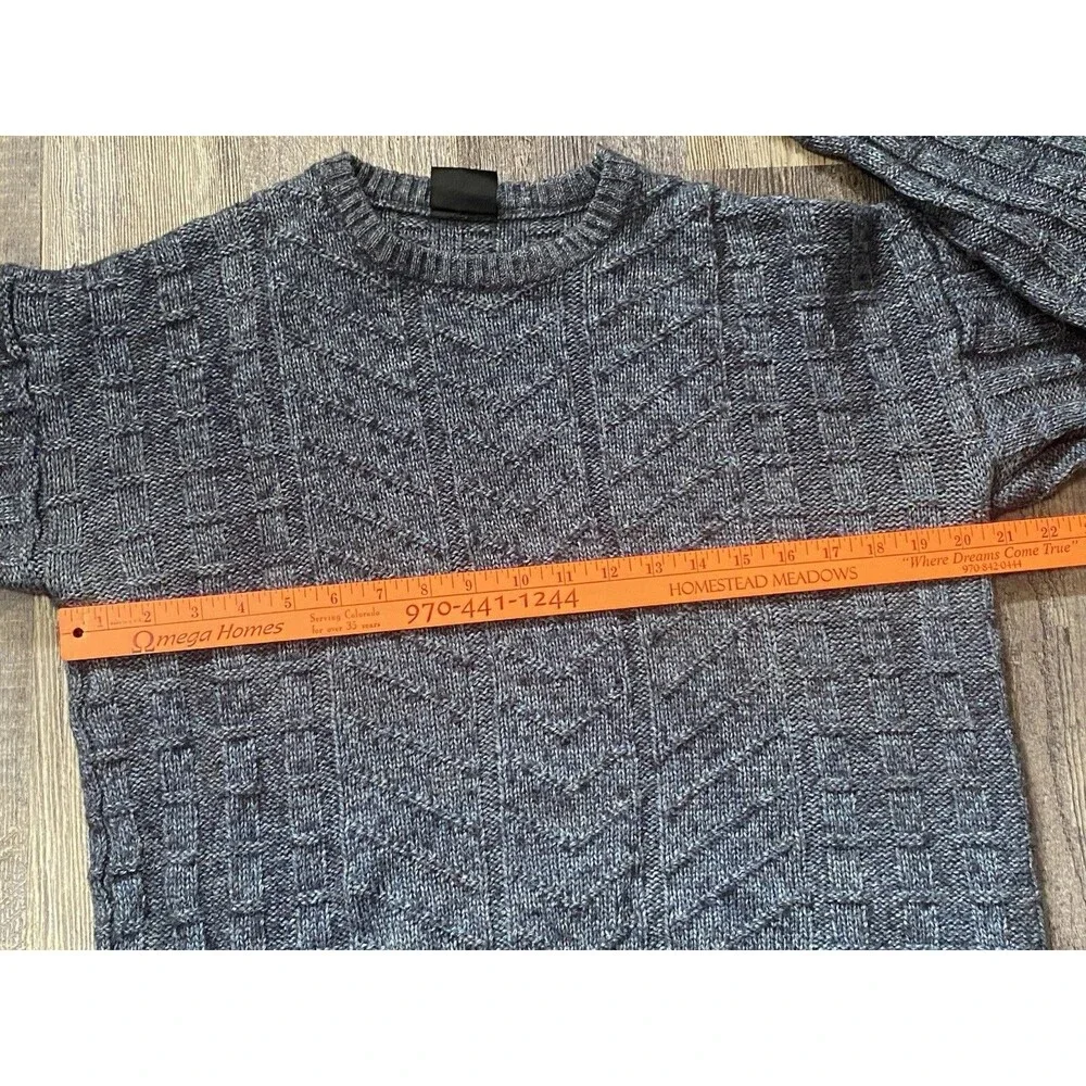 Vtg Westbury Alpaca Sweater Blue Mens Large Grandpa Academia Made in Switzerland